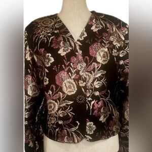 Vintage Ellen D. Embroidered Metallic Blazer